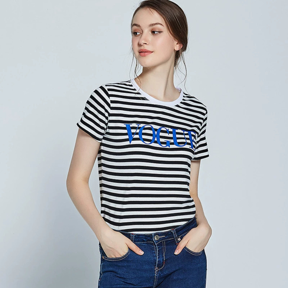 ZARA Spring Summer Striped Cotton Short Sleeve T Shirt Women Soft Loose Top